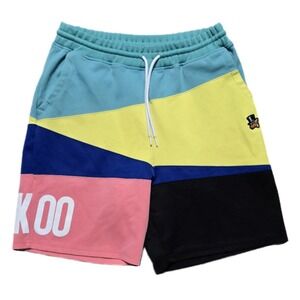 Men's 100% Authentic AKOO Sweat Shorts Size‎ Large Pastel Color Block